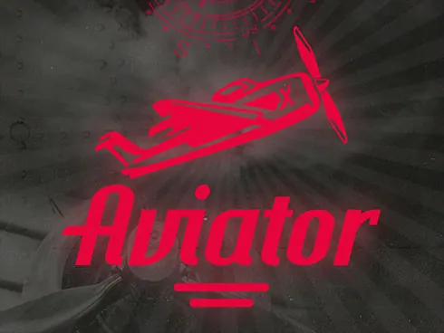 ایک گہرے رنگ کی تشہیری ٹائل جس پر وہی سرخ جہاز اور Aviator کا ورڈ مارک انجن کے غلاف کے اوپر ہے